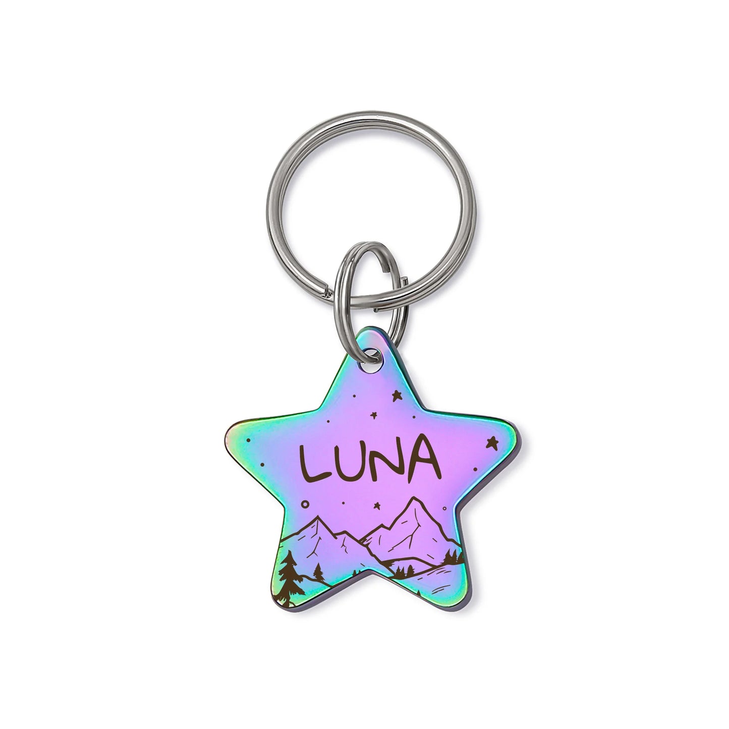 Star Mountain Starry Sky Pet ID Dog Tag