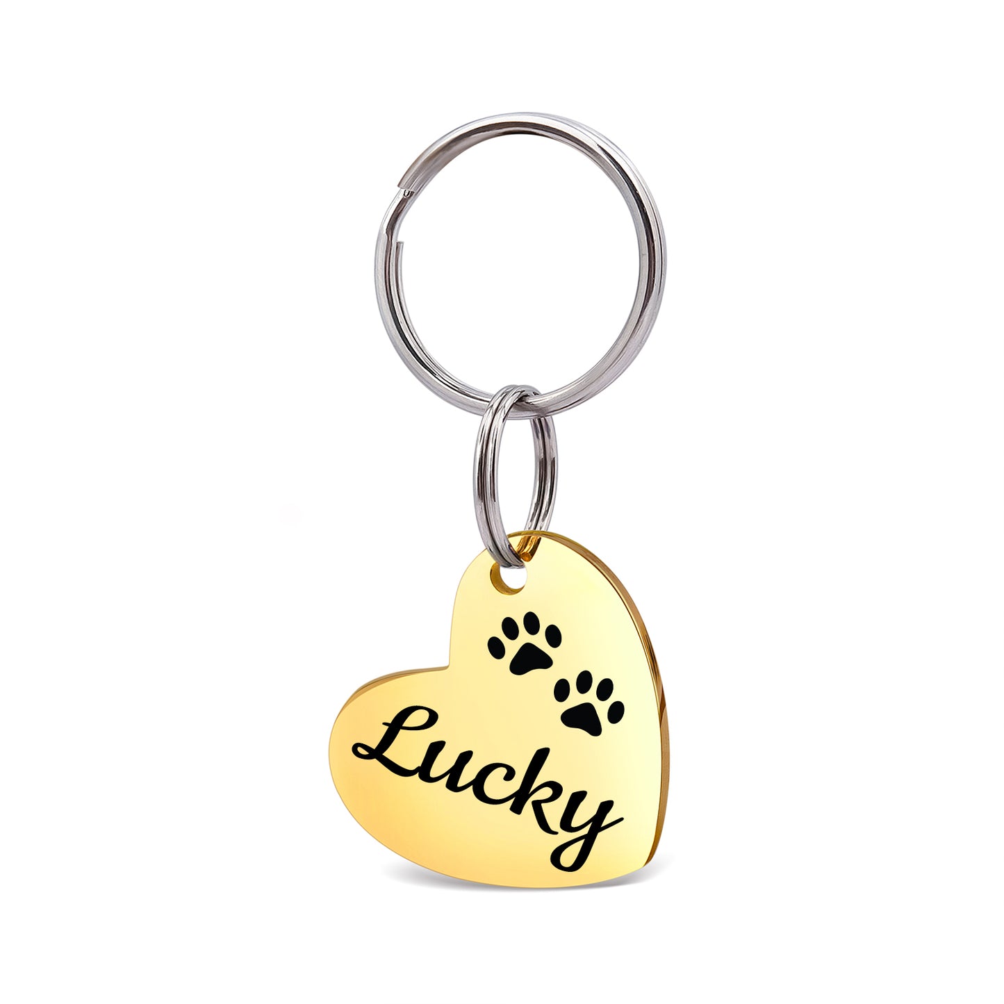 Name and Icon Sideways Heart Pet Tag
