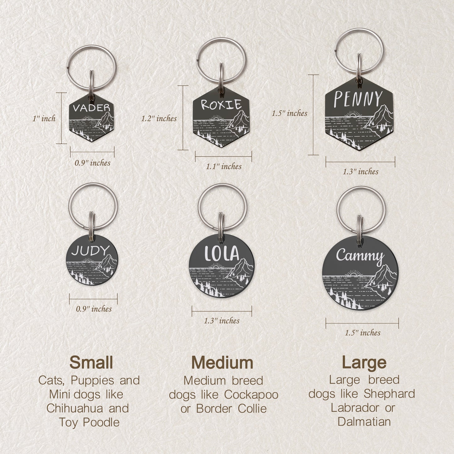 Hexagon Sunset by the Bay Pet ID Dog Tag