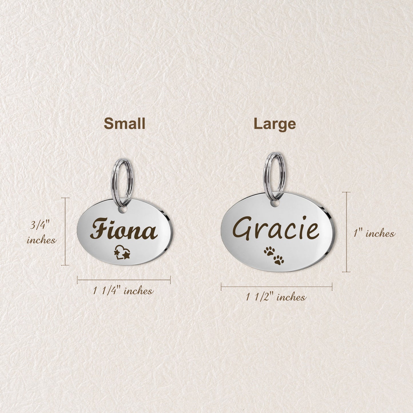 Oval Name and Icon Shaped Pet Tag