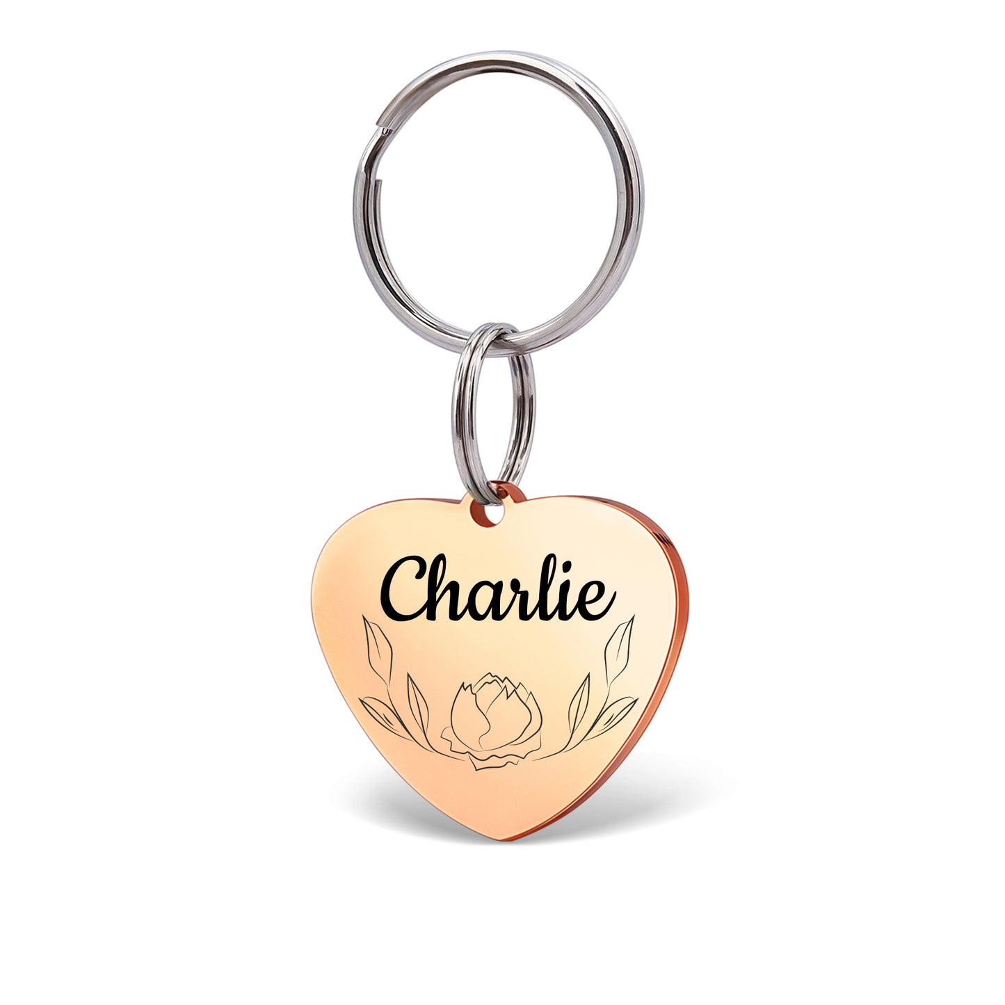 Name with Frame Design Heart Pet Tag