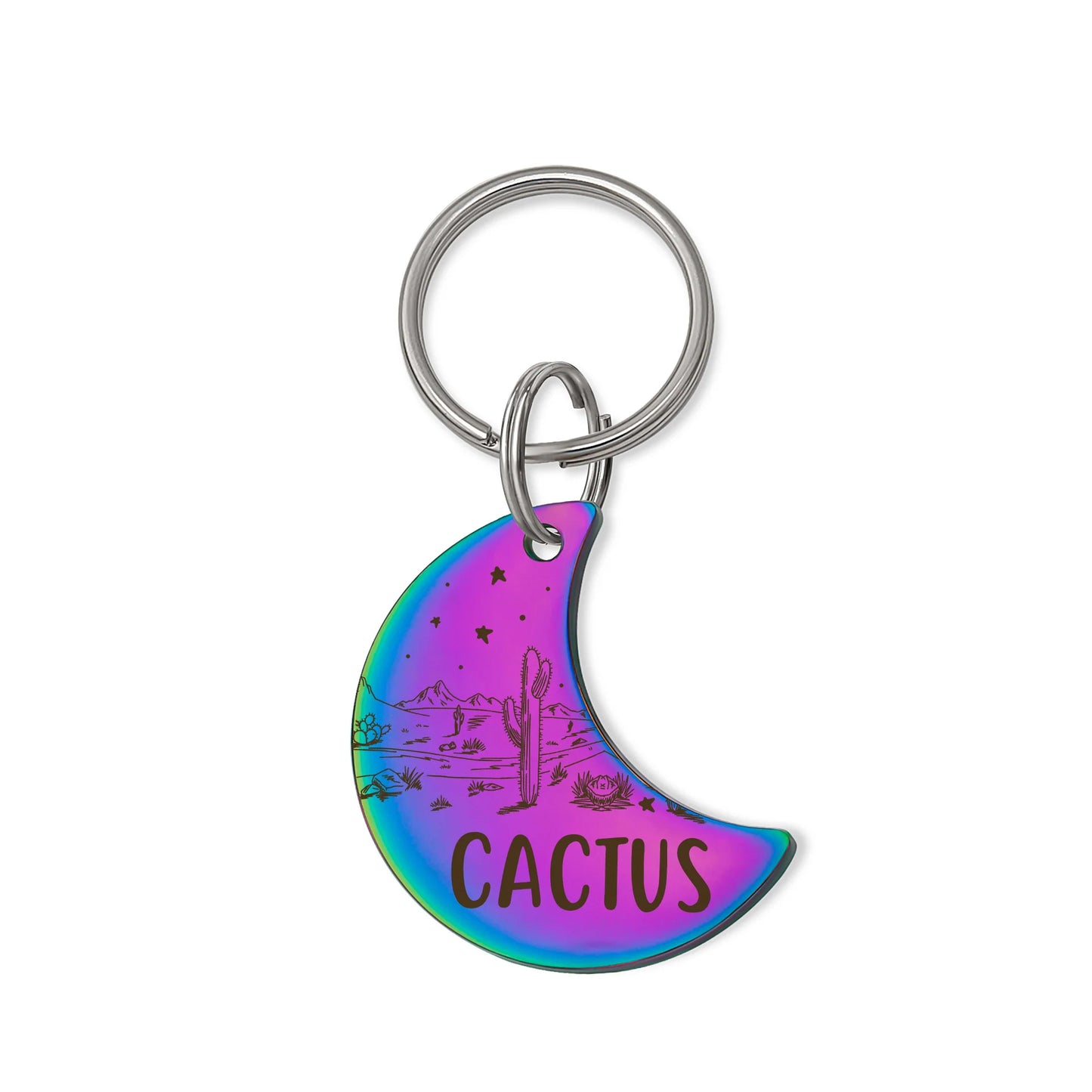 Mountain Stars Moon Shaped Pet Tag