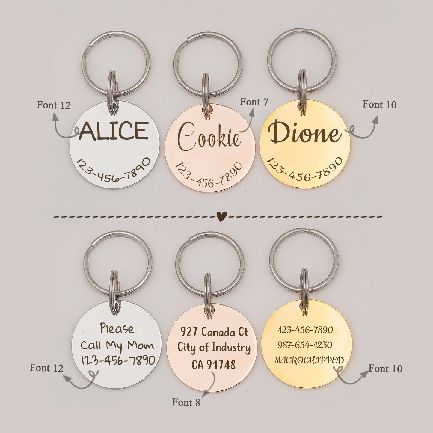 Round Pet ID Dog Tag