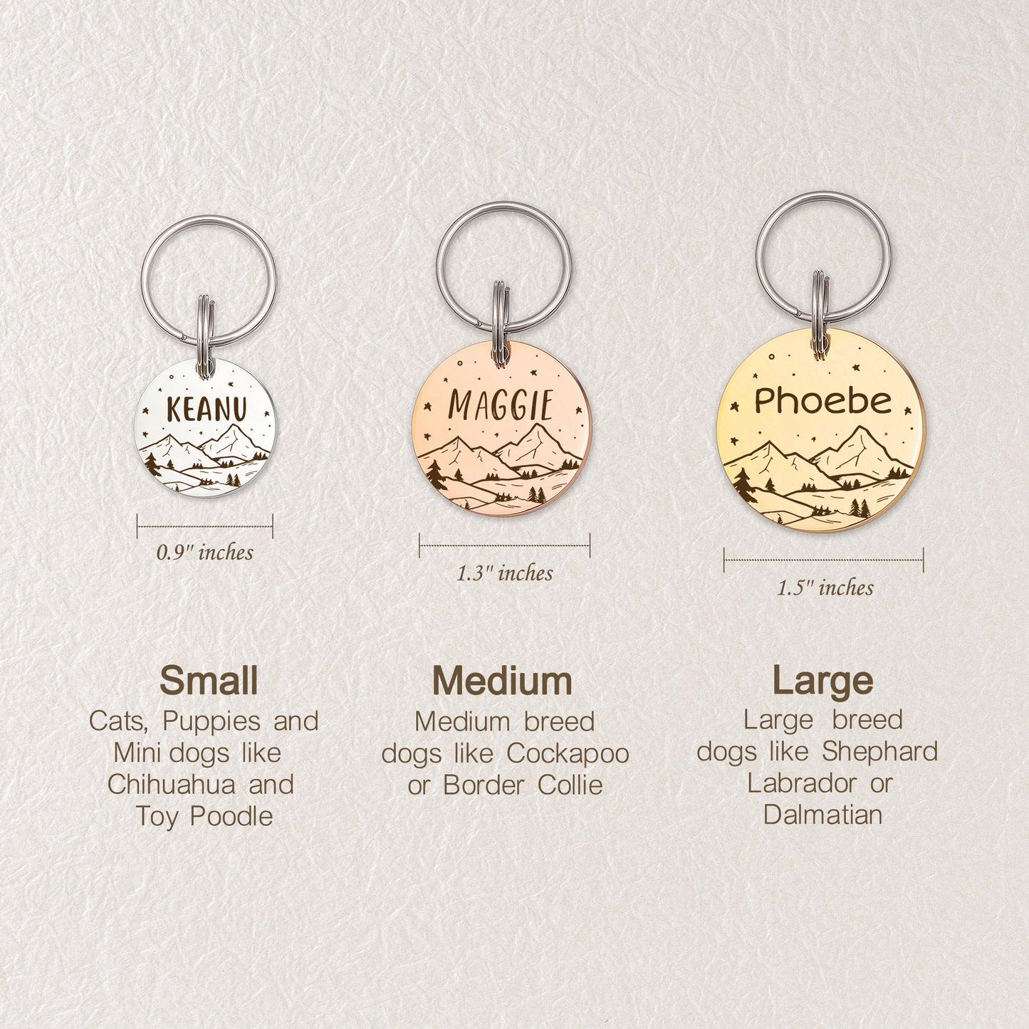 Round Mountain View Night Sky Pet ID Dog Tag