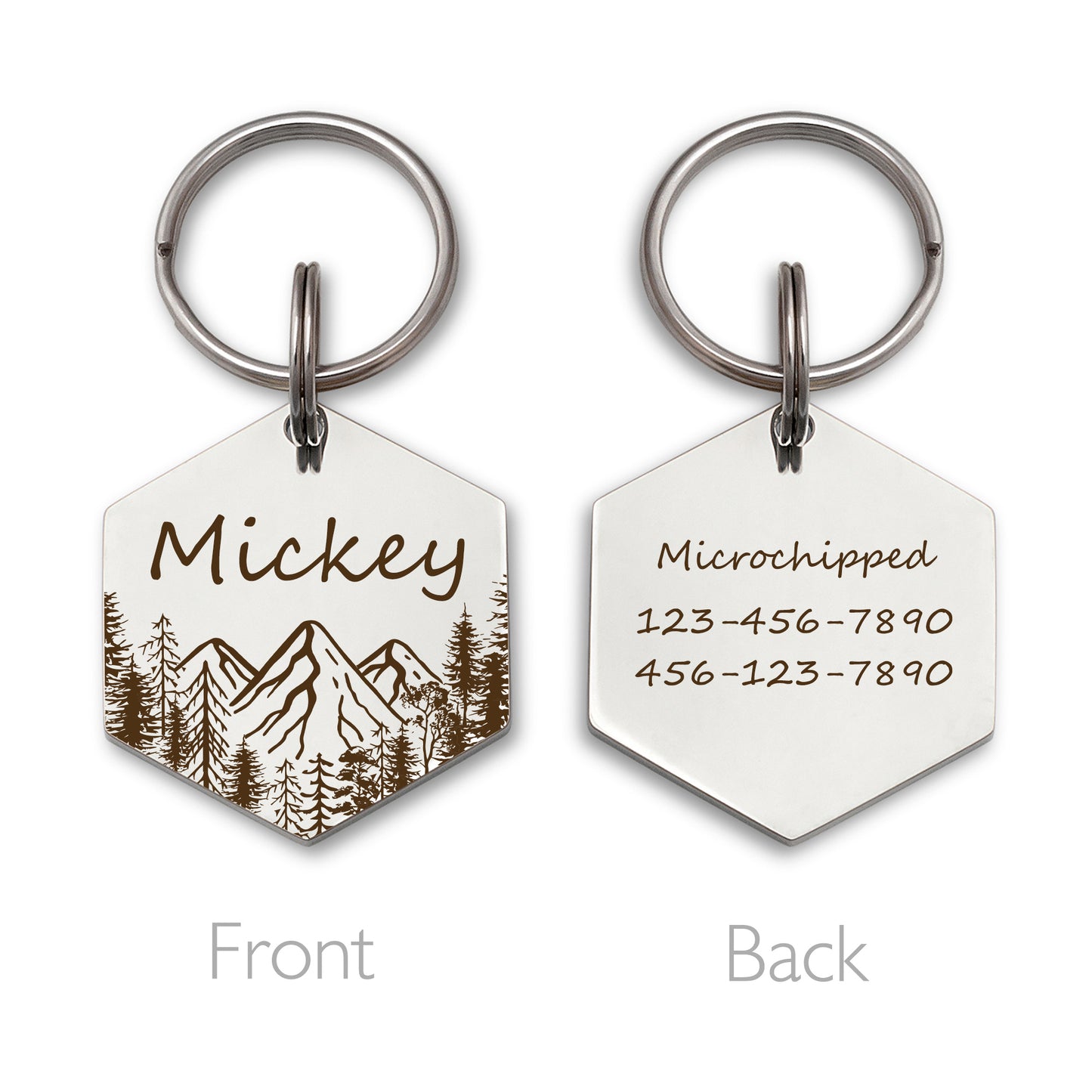 Mountain View Hexagon Pet ID Dog Tag