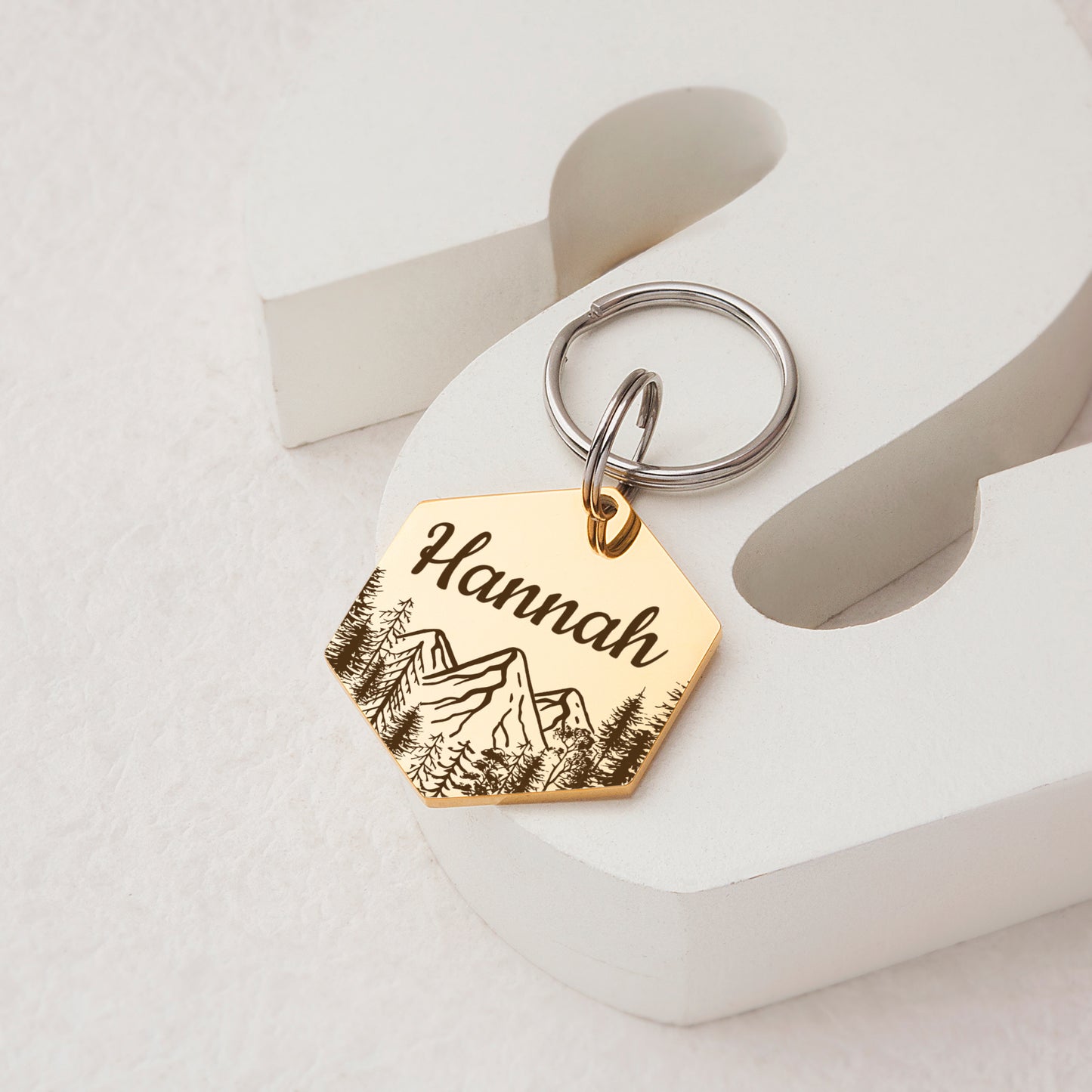 Mountain View Hexagon Pet ID Dog Tag