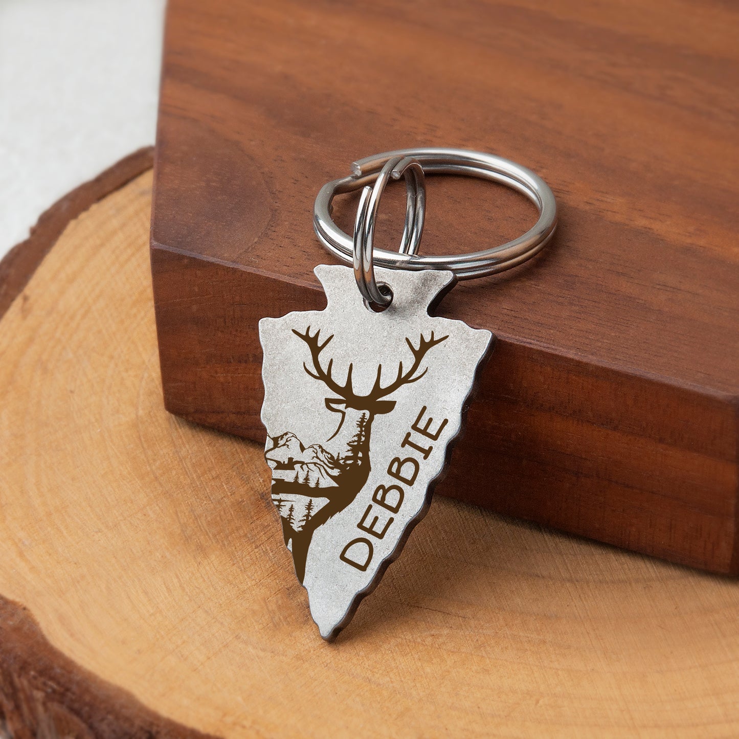 Arrowhead Deer Design Pet ID Tag