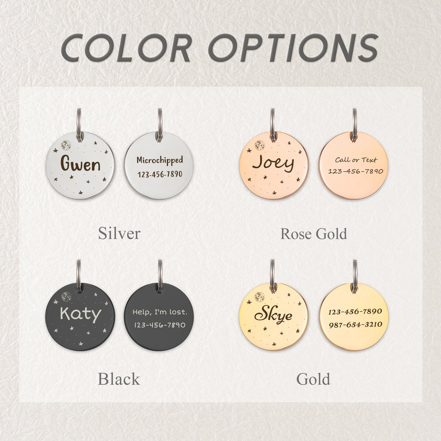 Round Space Pet ID Tag