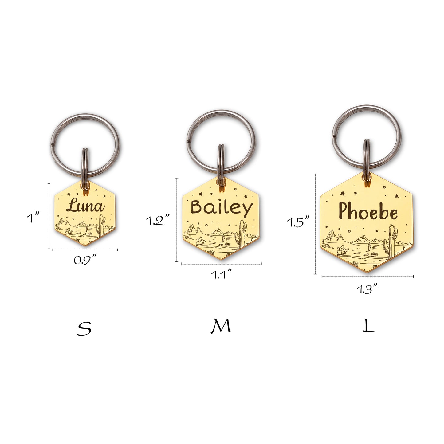 Desert Starry Sky Hexagon Pet ID Tag