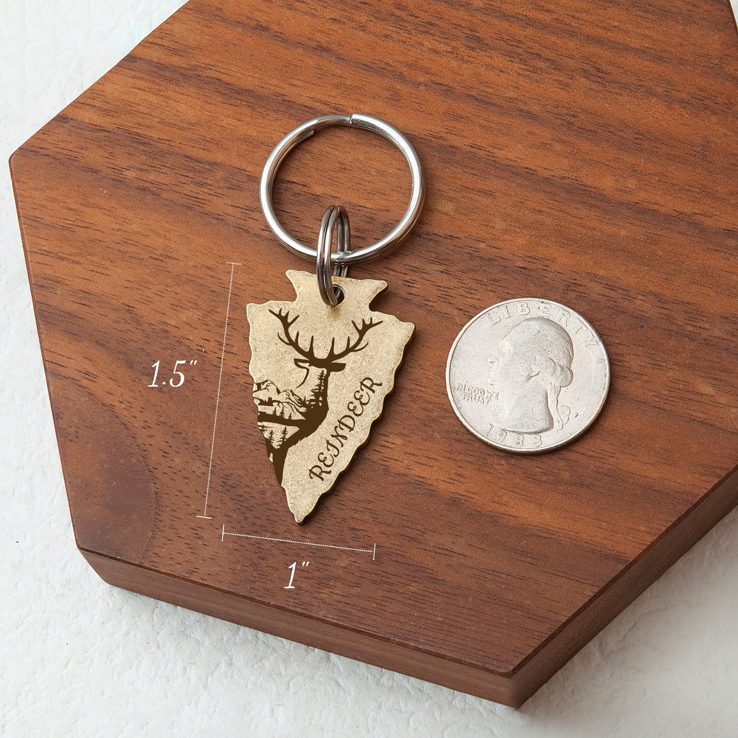 Arrowhead Deer Design Pet ID Tag