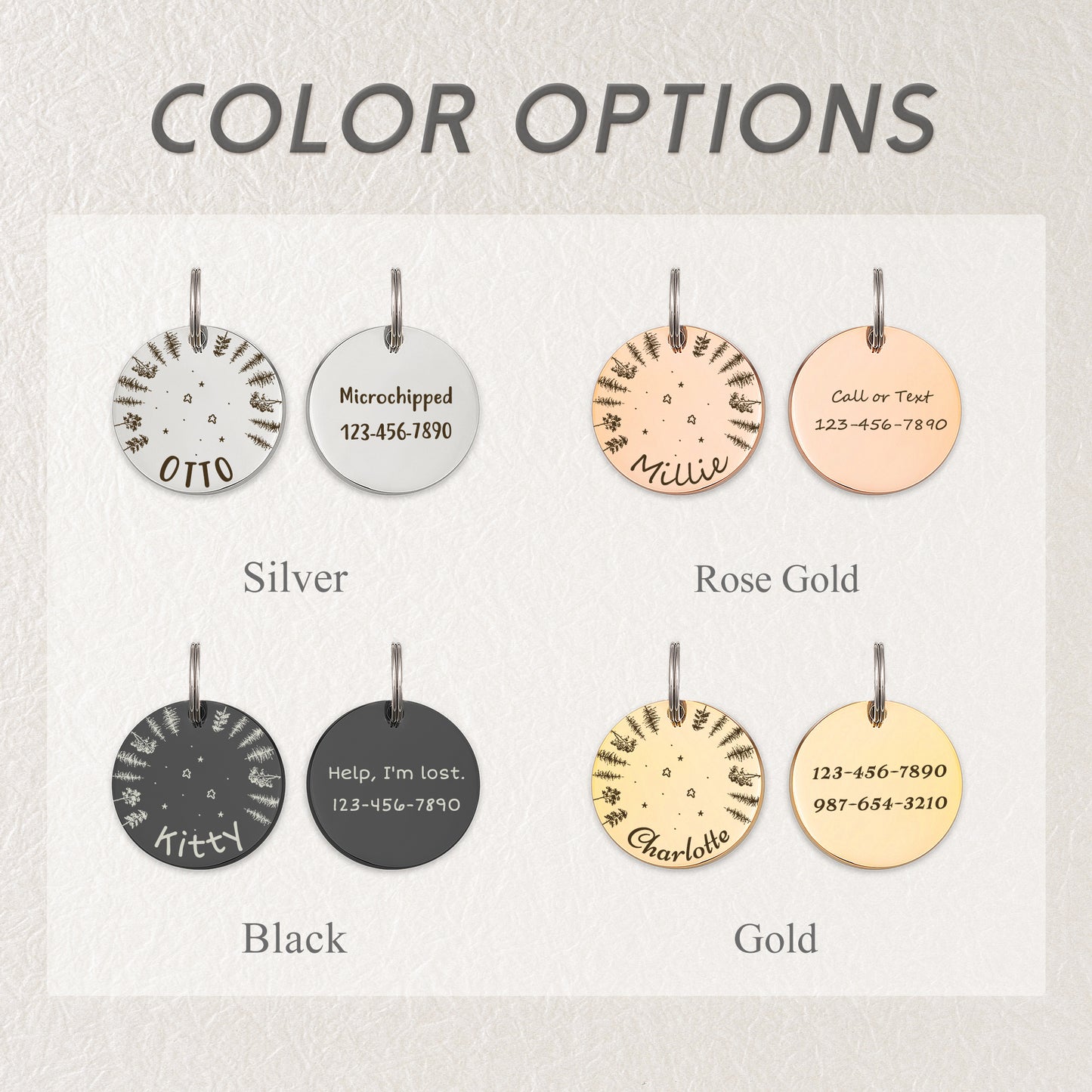 Round Stargazing Pet ID Dog Tag