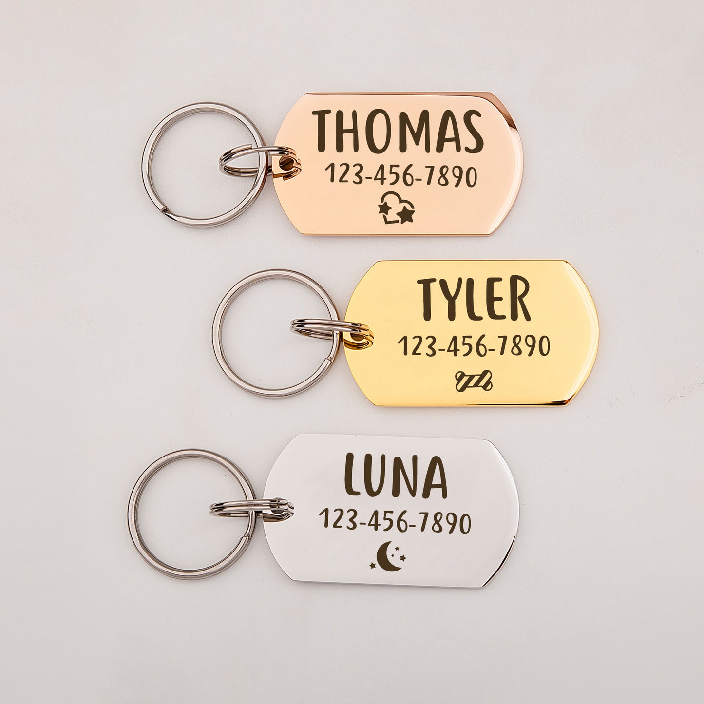 Horizontal Dog Tag Pet ID Tag