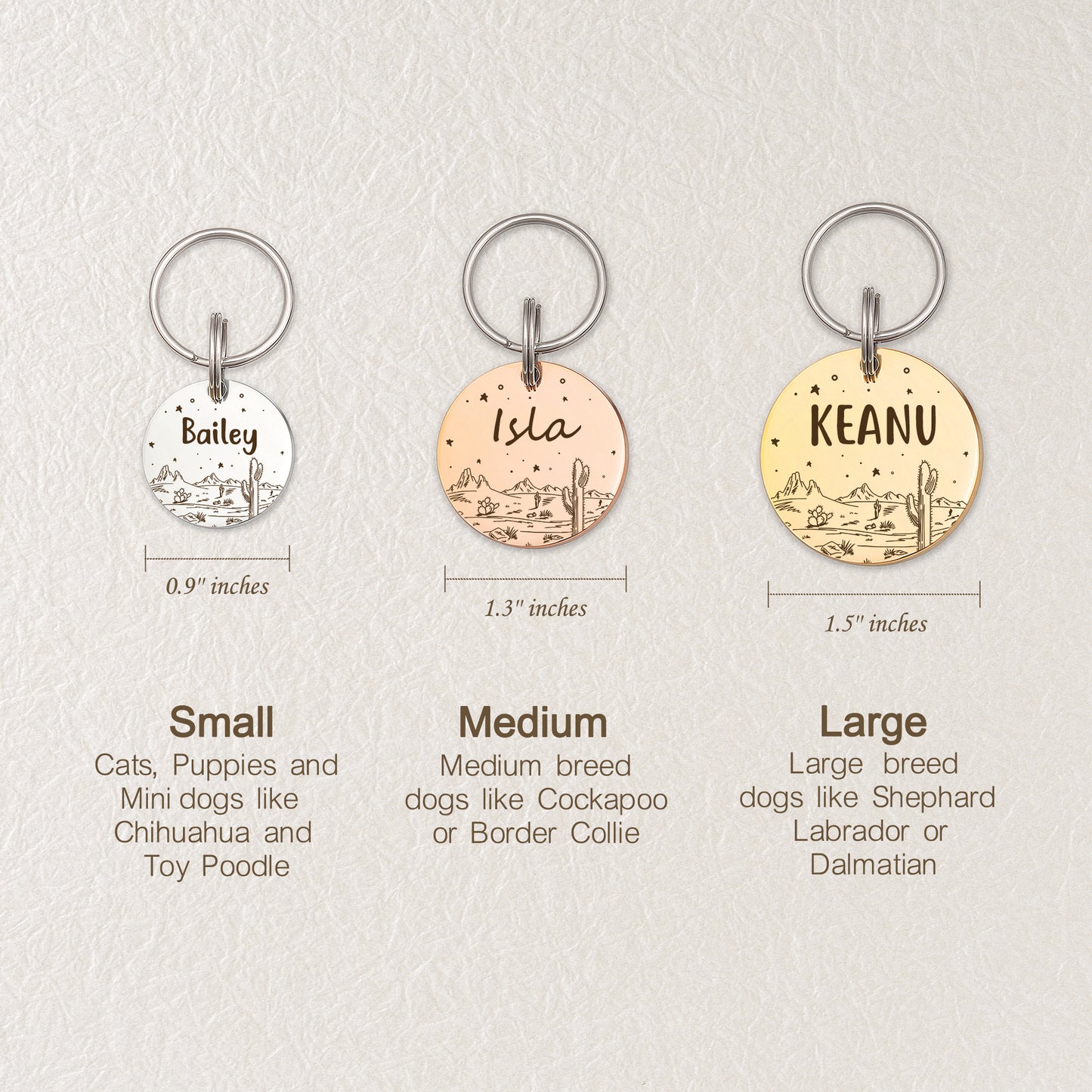 Round Desert Night Sky Pet ID Dog Tag