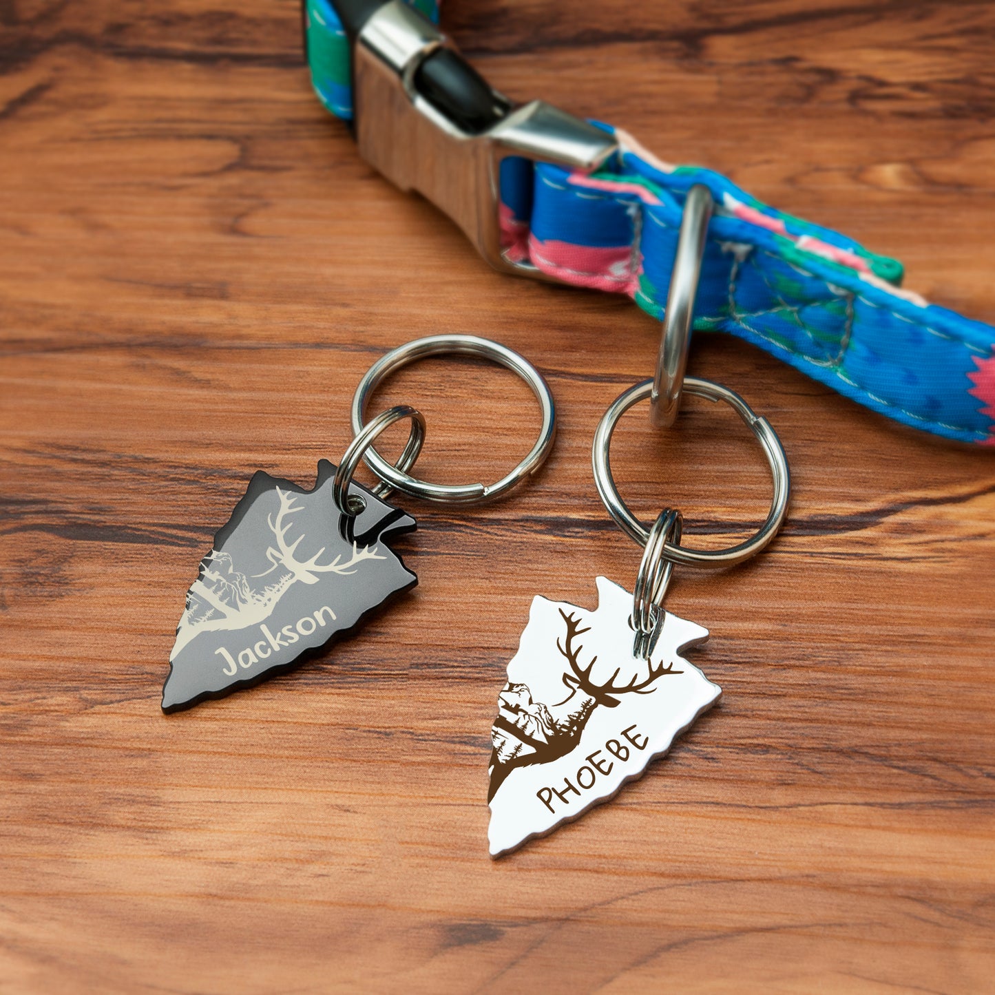 Arrowhead Deer Design Pet ID Tag