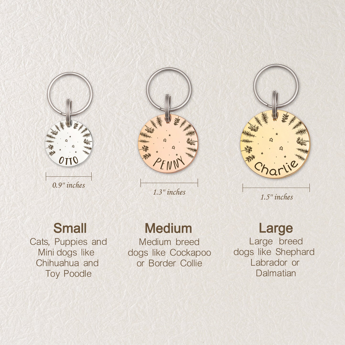 Round Stargazing Pet ID Dog Tag