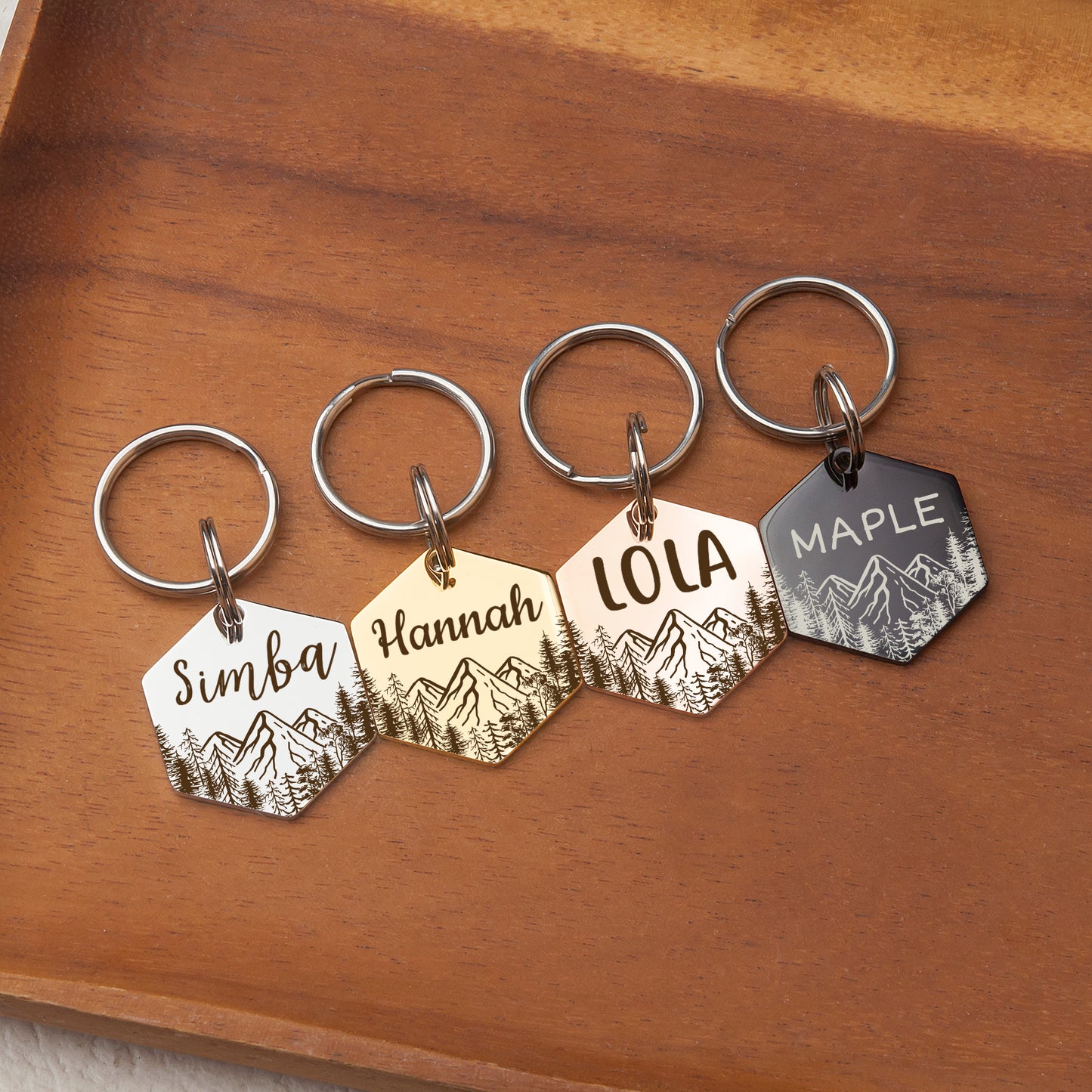 Mountain View Hexagon Pet ID Dog Tag
