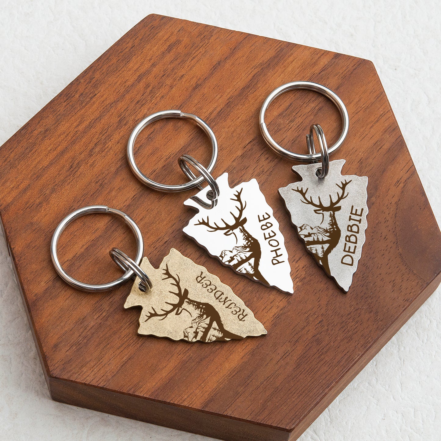 Arrowhead Deer Design Pet ID Tag