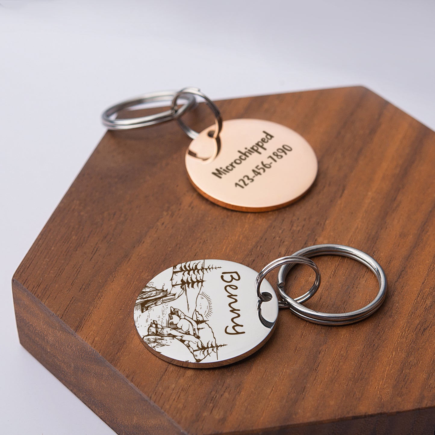 Round Mountain Sunrise Road Pet ID Dog Tag