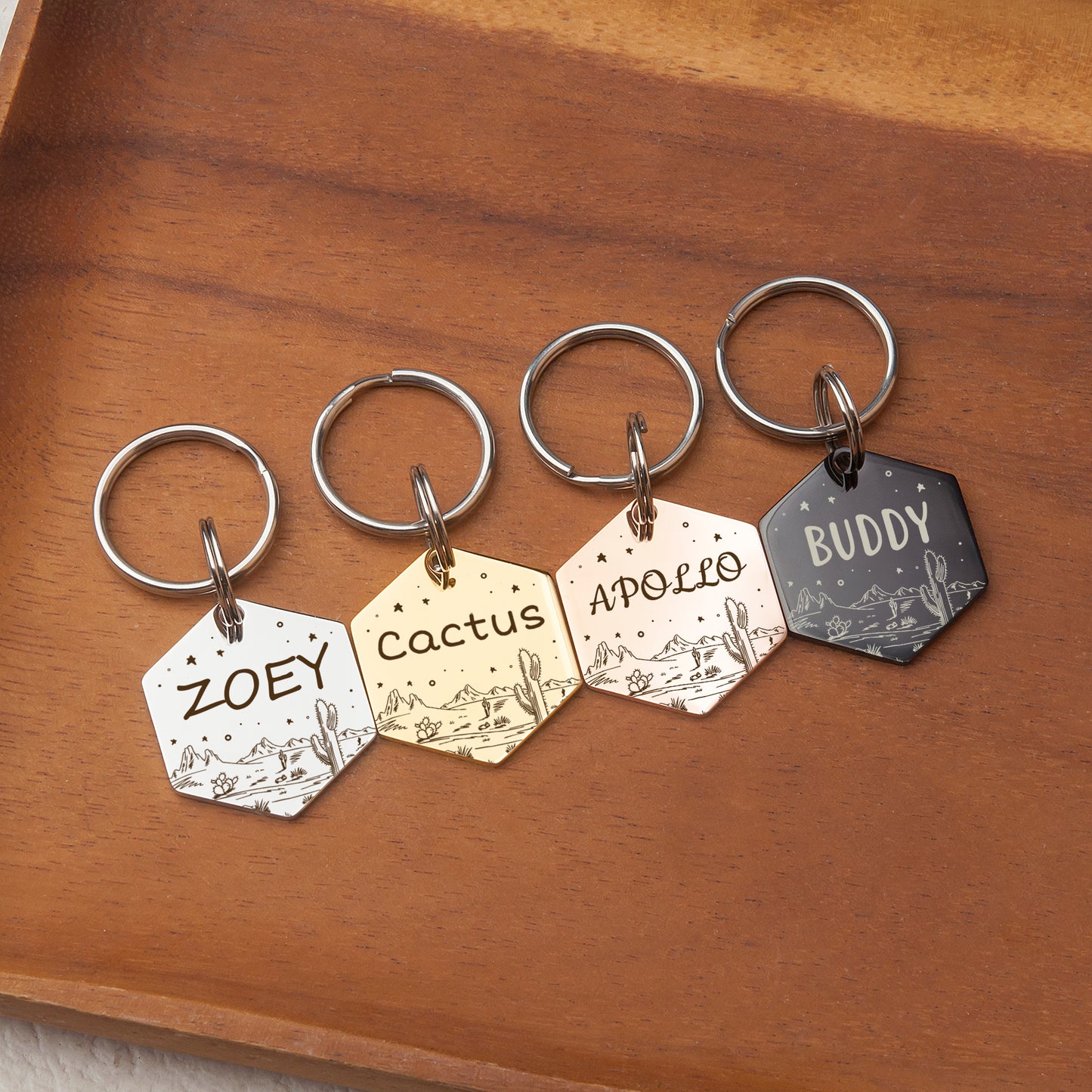 Desert Starry Sky Hexagon Pet ID Tag