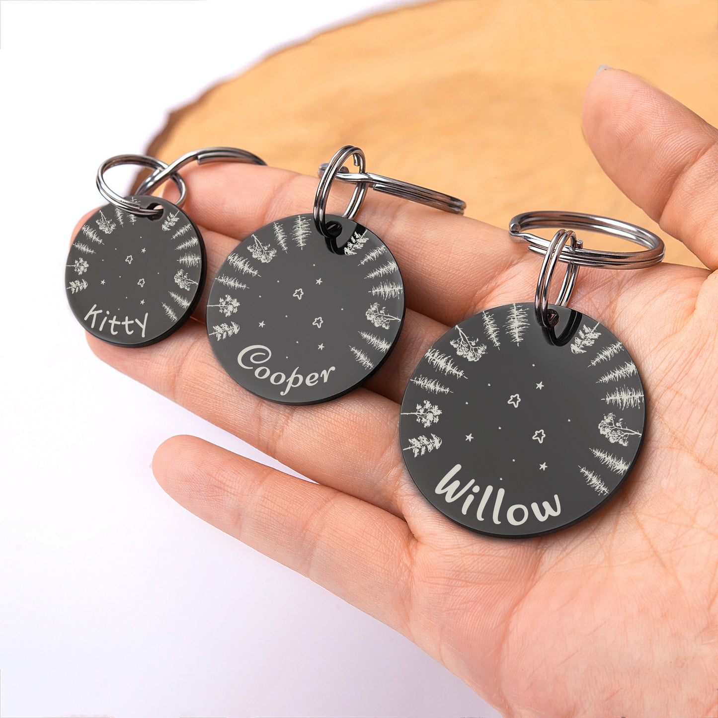 Round Stargazing Pet ID Dog Tag