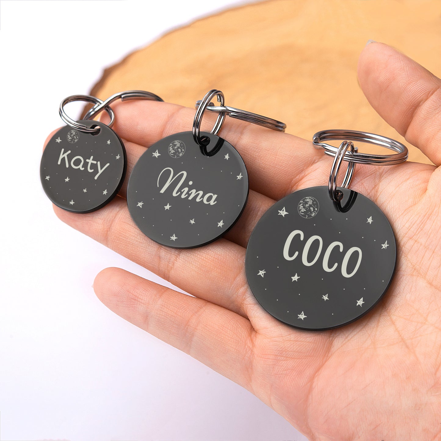 Round Space Pet ID Tag