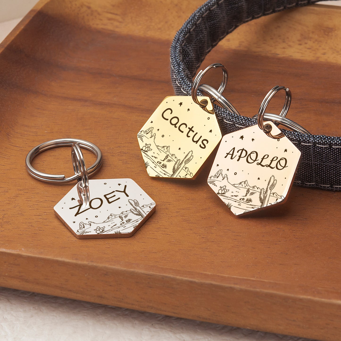 Desert Starry Sky Hexagon Pet ID Tag