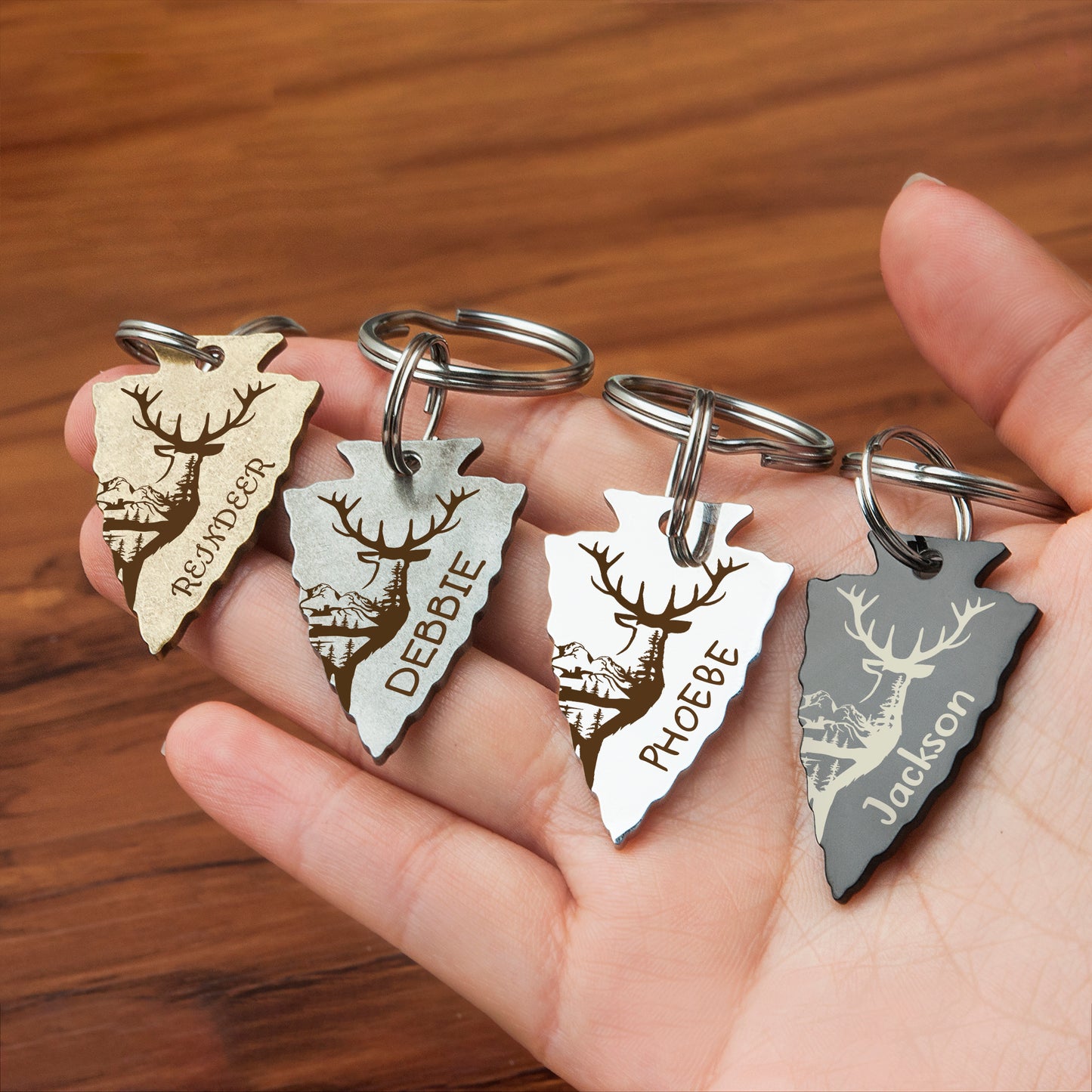 Arrowhead Deer Design Pet ID Tag