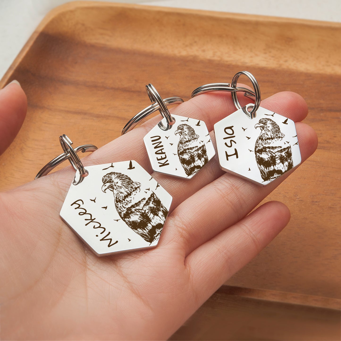 Eagle Forest Hexagon Pet ID Dog Tag