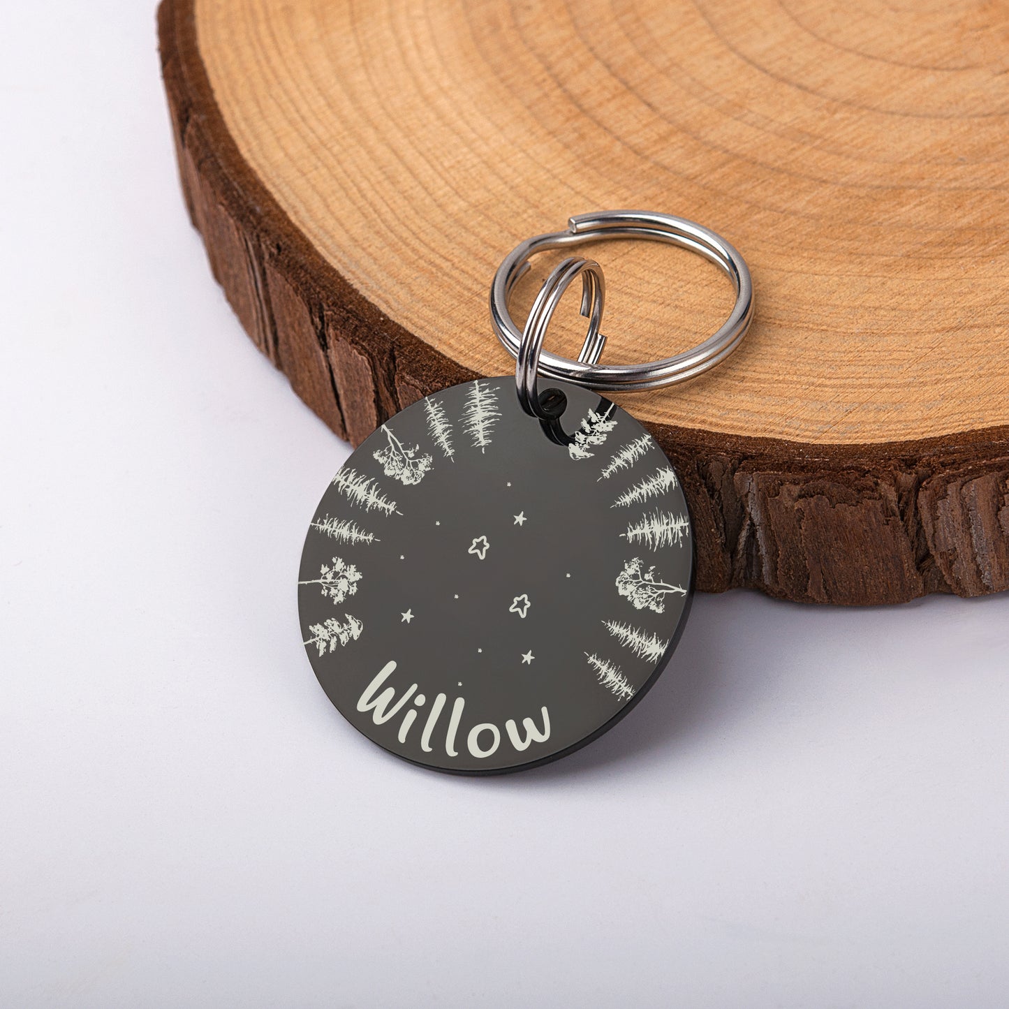 Round Stargazing Pet ID Dog Tag