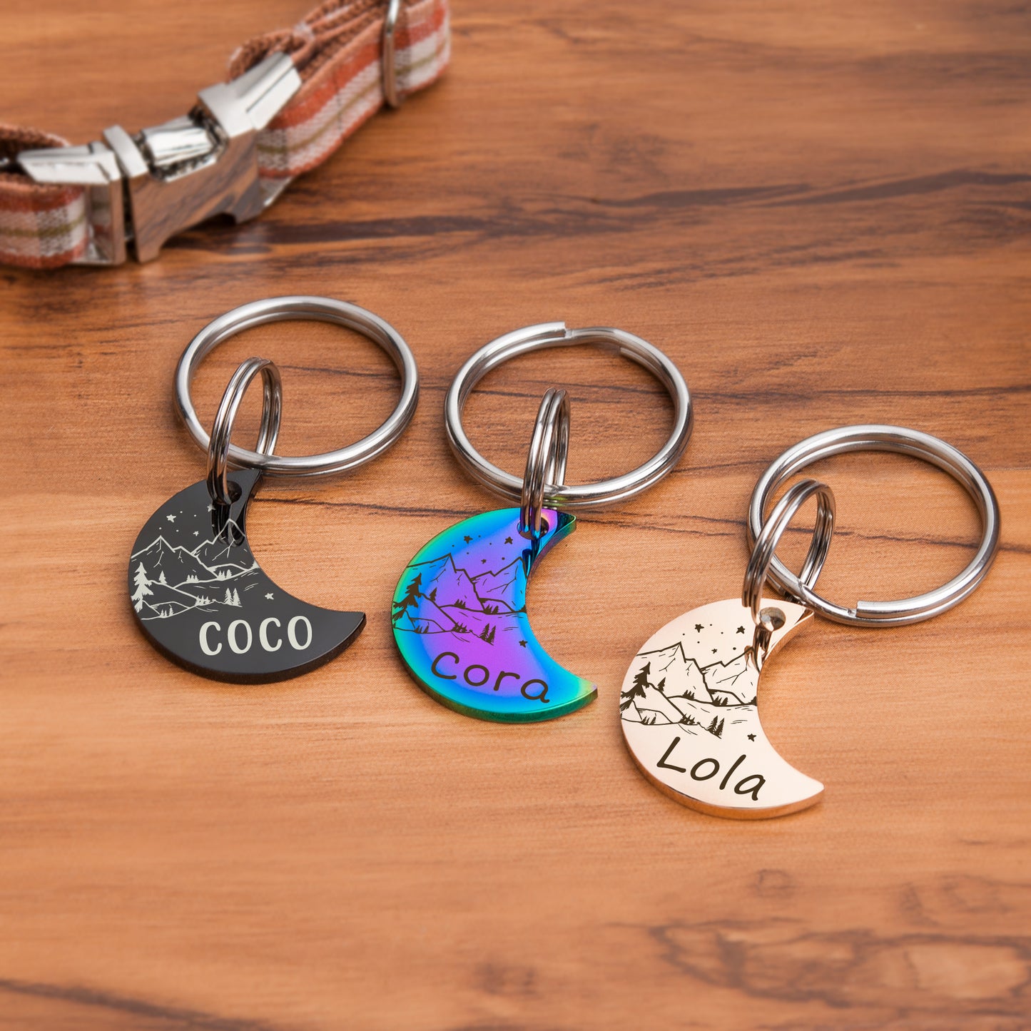 Mountain View Moon Pet ID Dog Tag