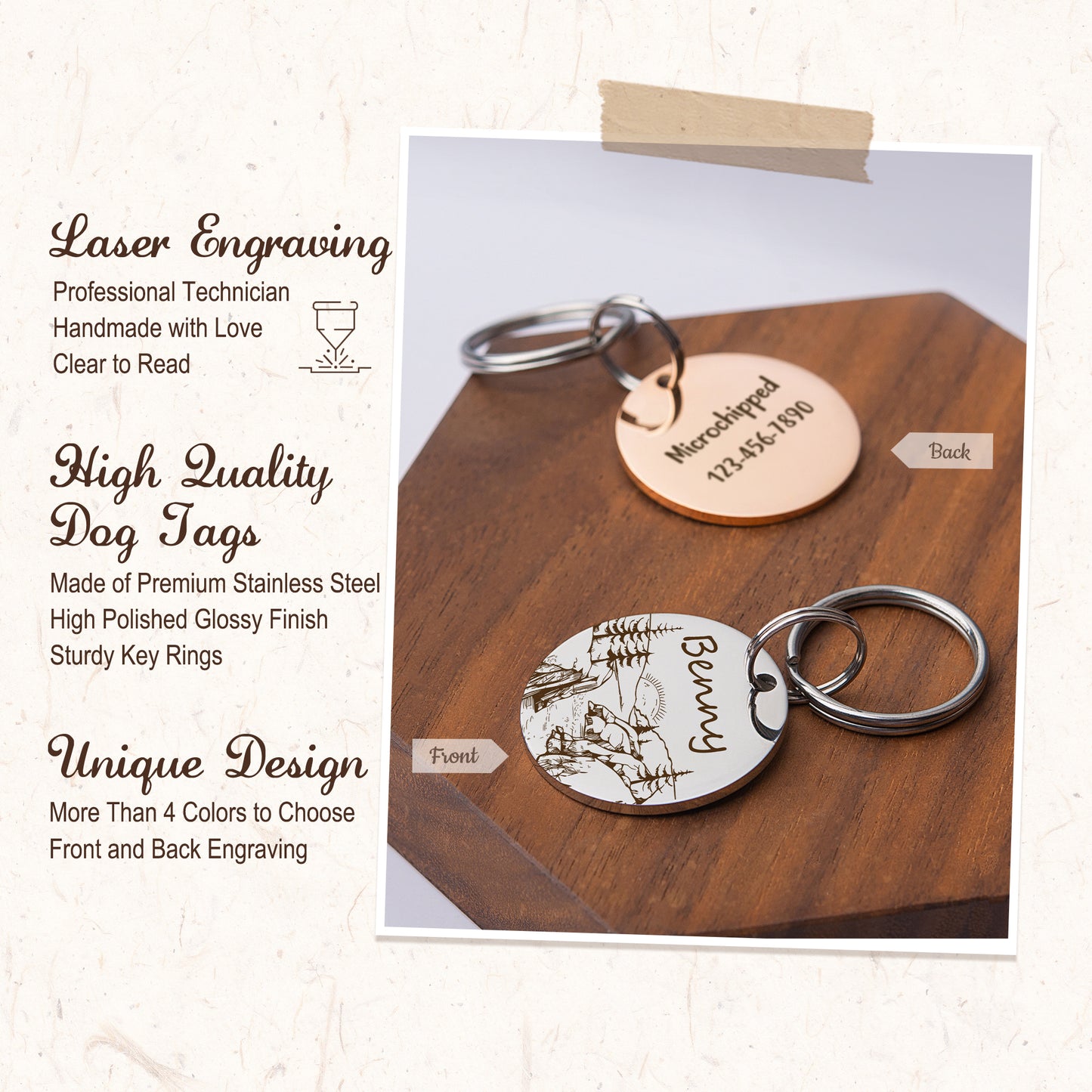Round Mountain Sunrise Road Pet ID Dog Tag