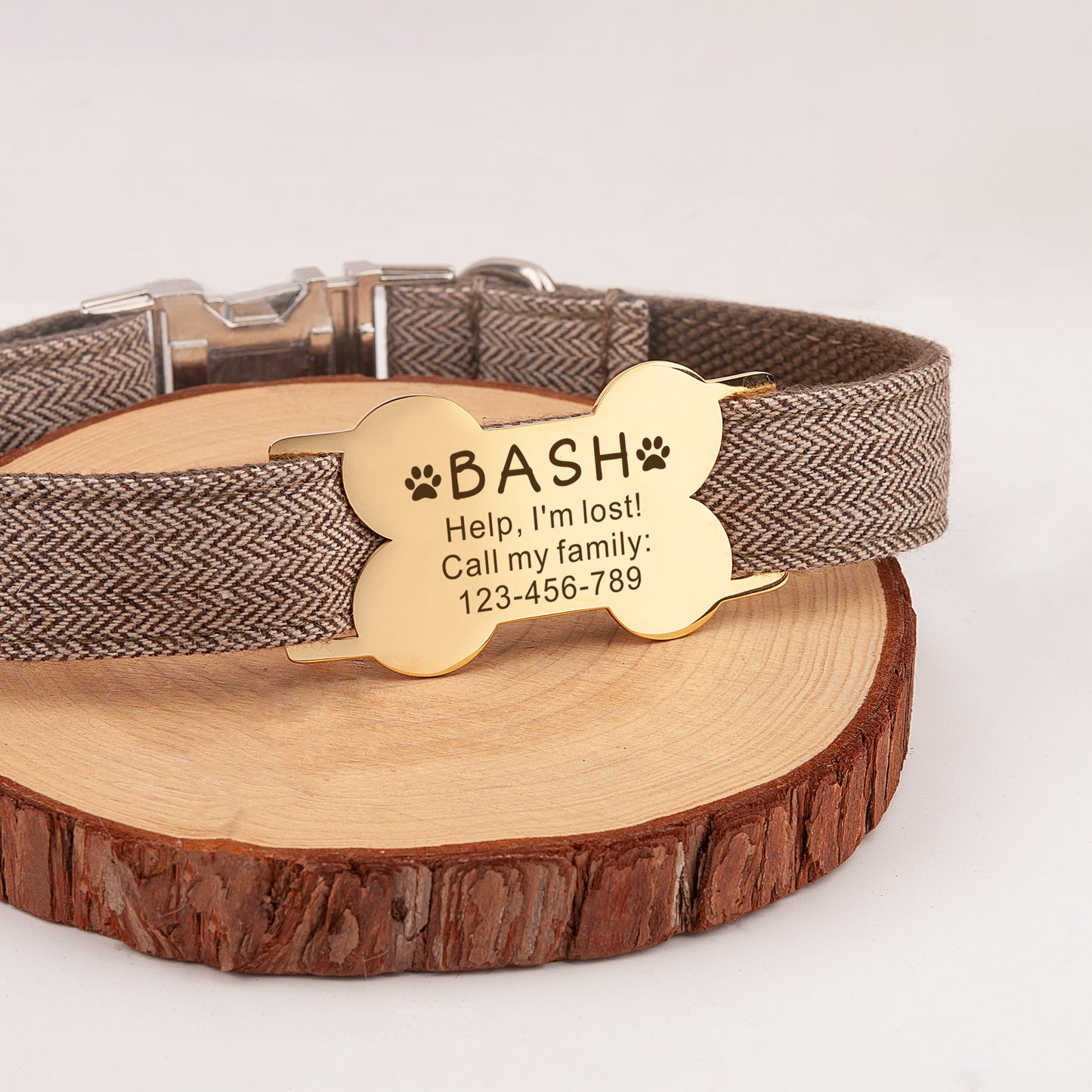 Dog Bone Stainless Steel Slide-On Pet ID Tag