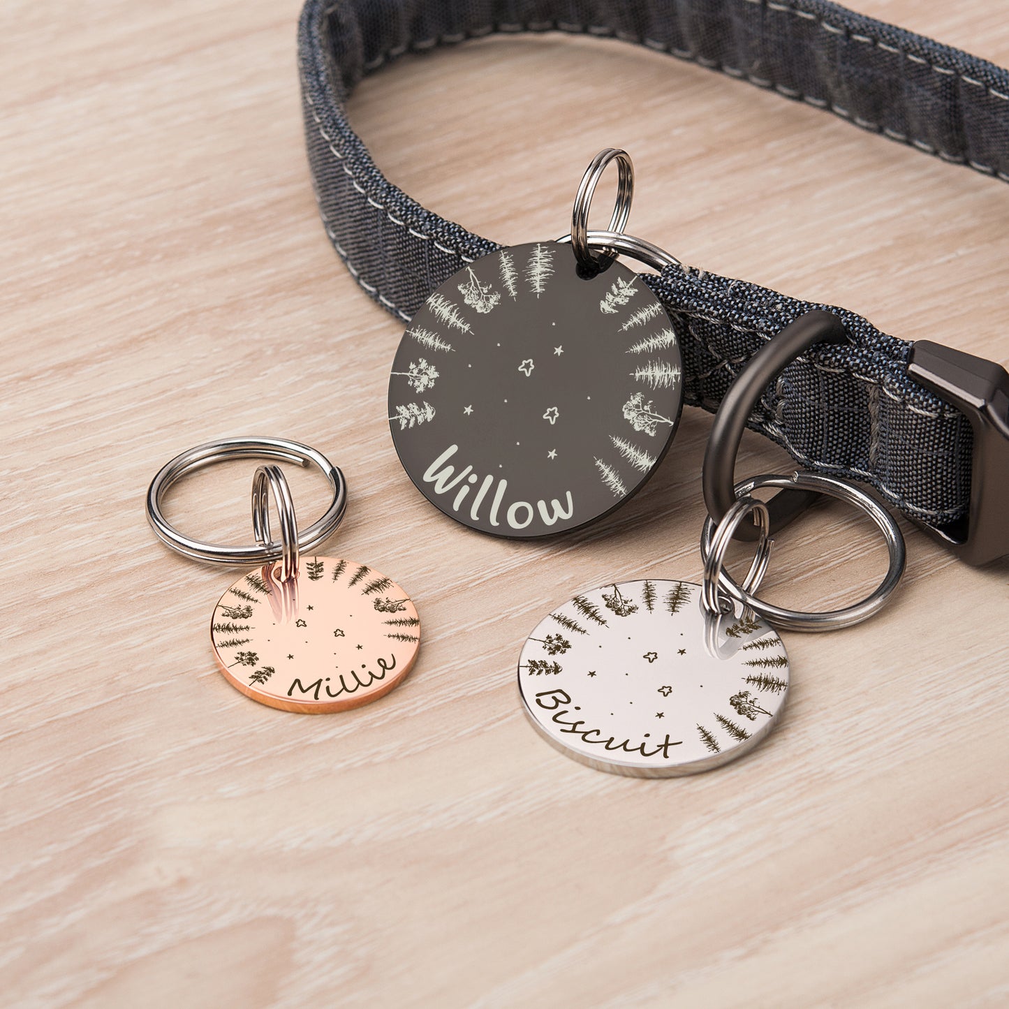 Round Stargazing Pet ID Dog Tag