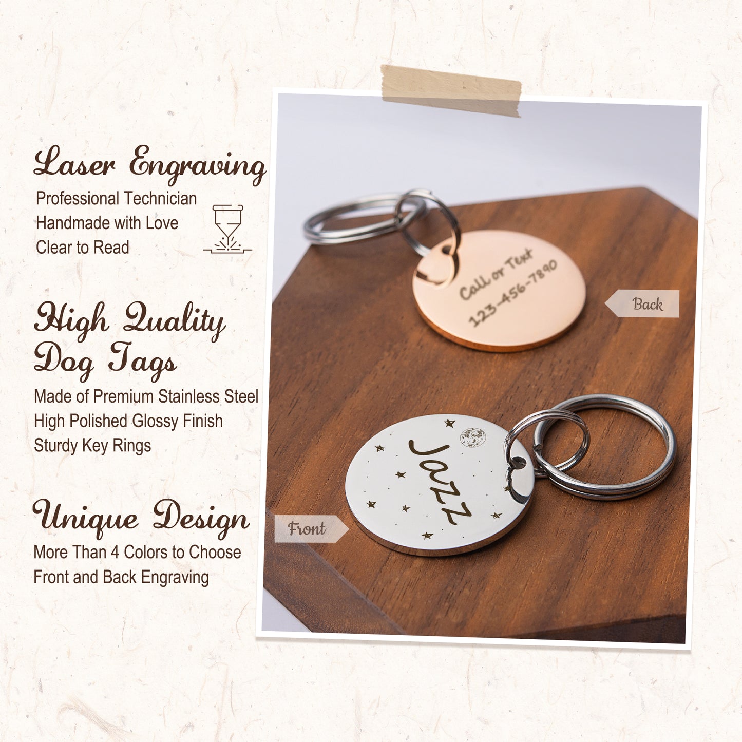 Round Space Pet ID Tag
