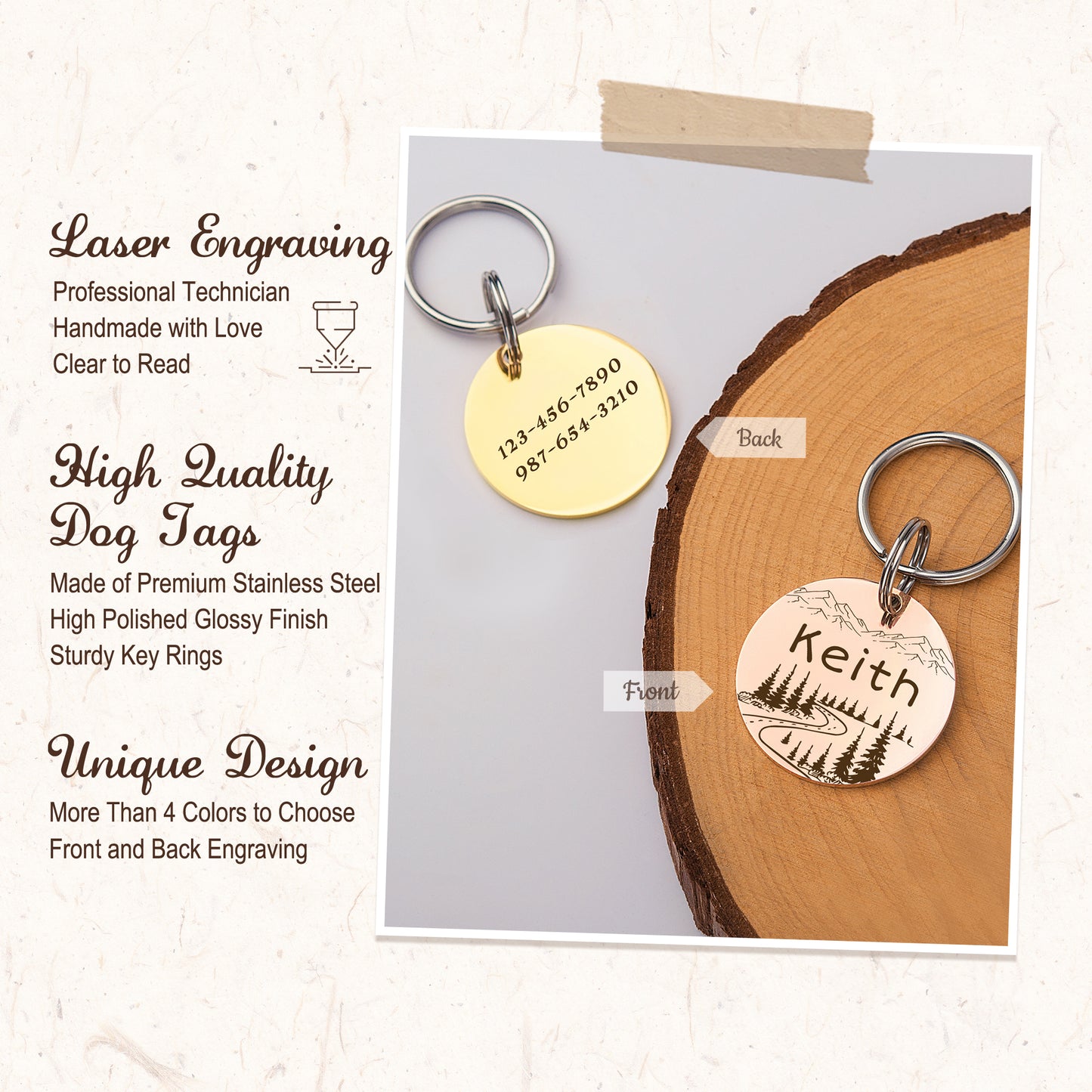 Round Mountain Road Pet ID Dog Tag