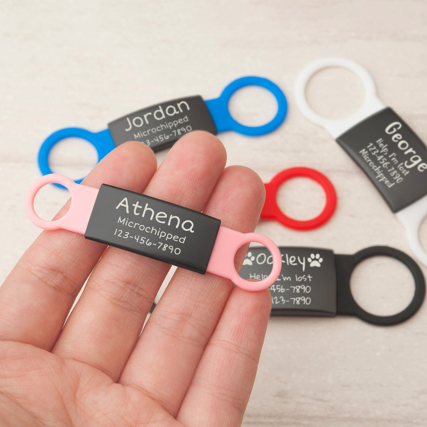 Custom Black Slide-On Pet ID Dog Tag