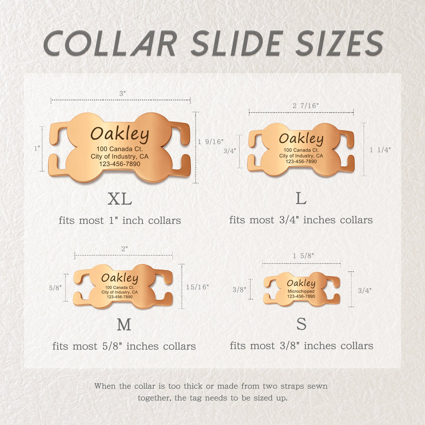 Dog Bone Stainless Steel Slide-On Pet ID Tag