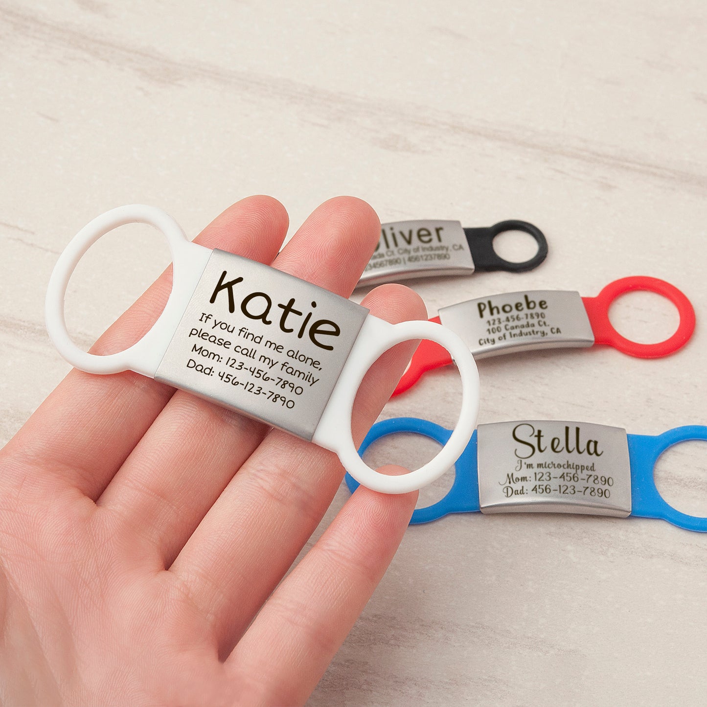 Personalized Silicon Slide-On Silent Pet ID Name Tag