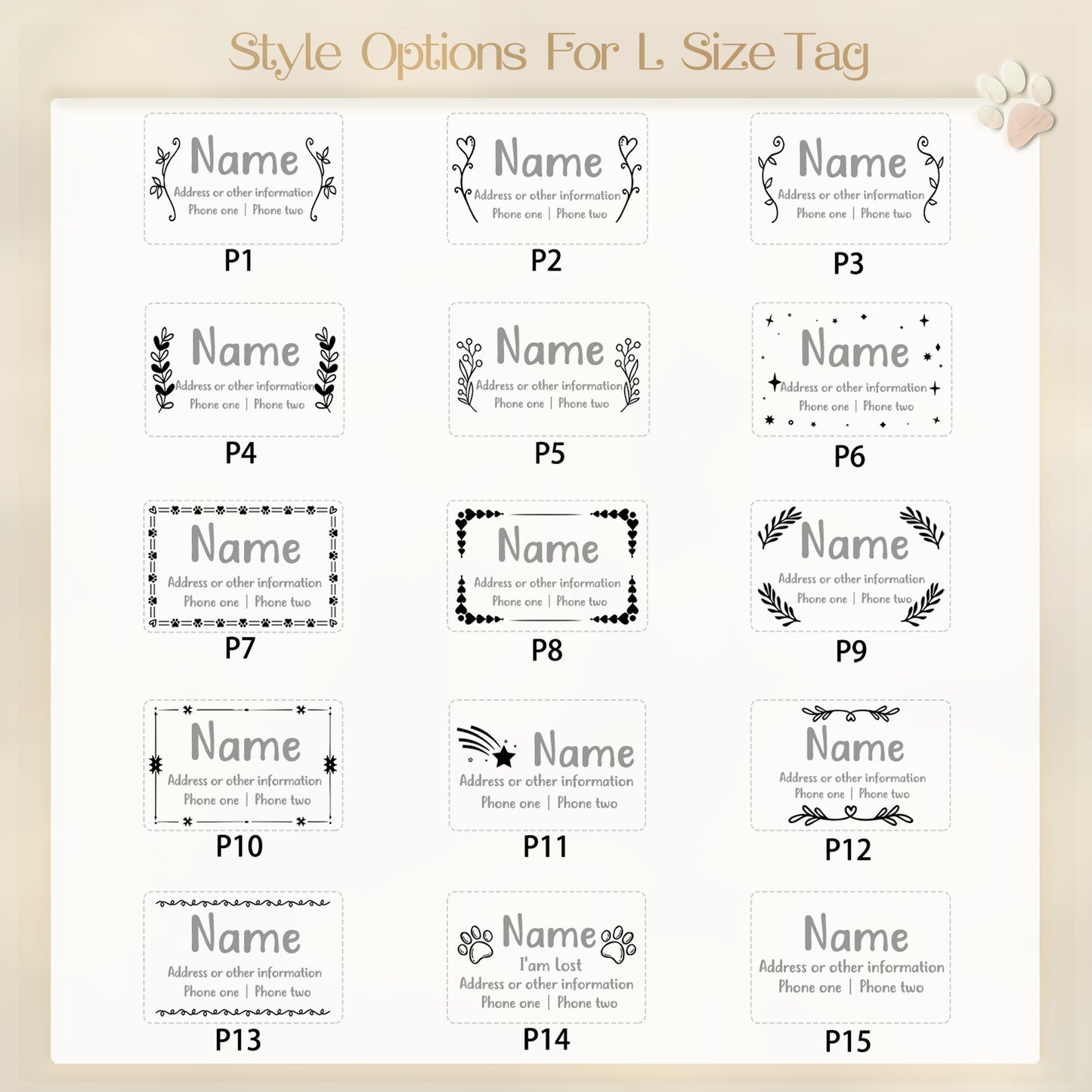 Silicon Slide-On Silent Pet ID Name Tag