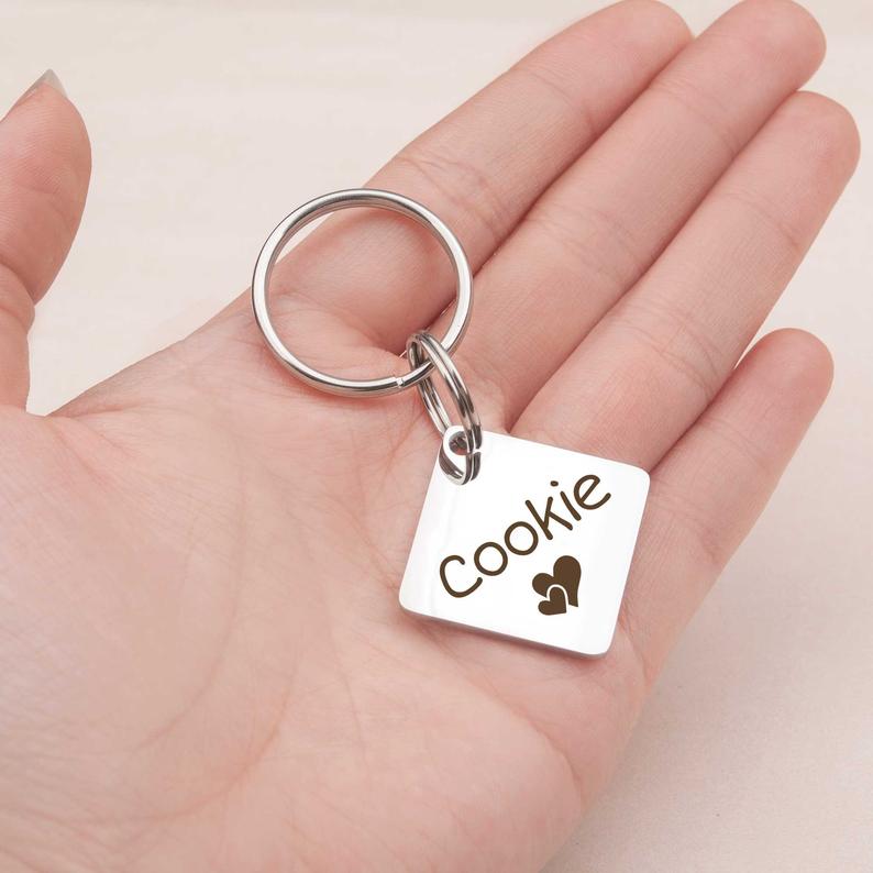 Diamond Name and Icon Collar Pet ID Dog Tag