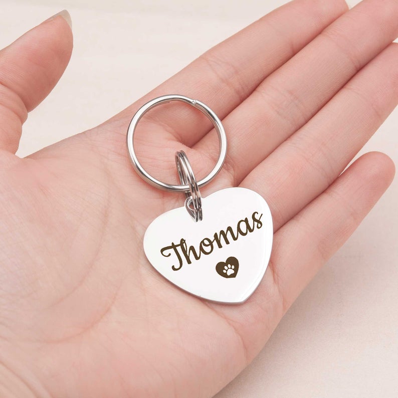 Name and Icon Heart Pet Tag