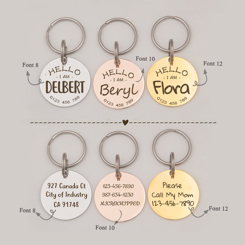 Round Hello I am .. Pet ID Dog Tag