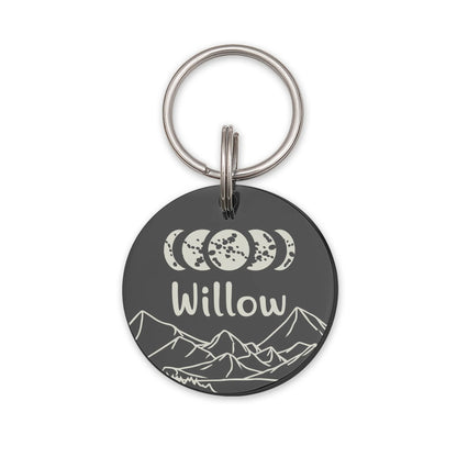 Round Moon Phase Pet ID Tag