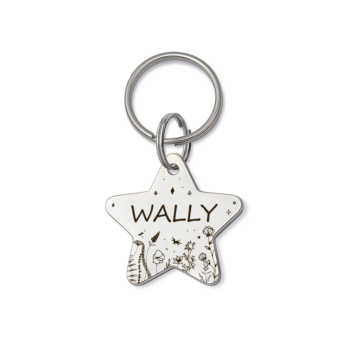 Star Wildflowers Pet ID Dog Tag