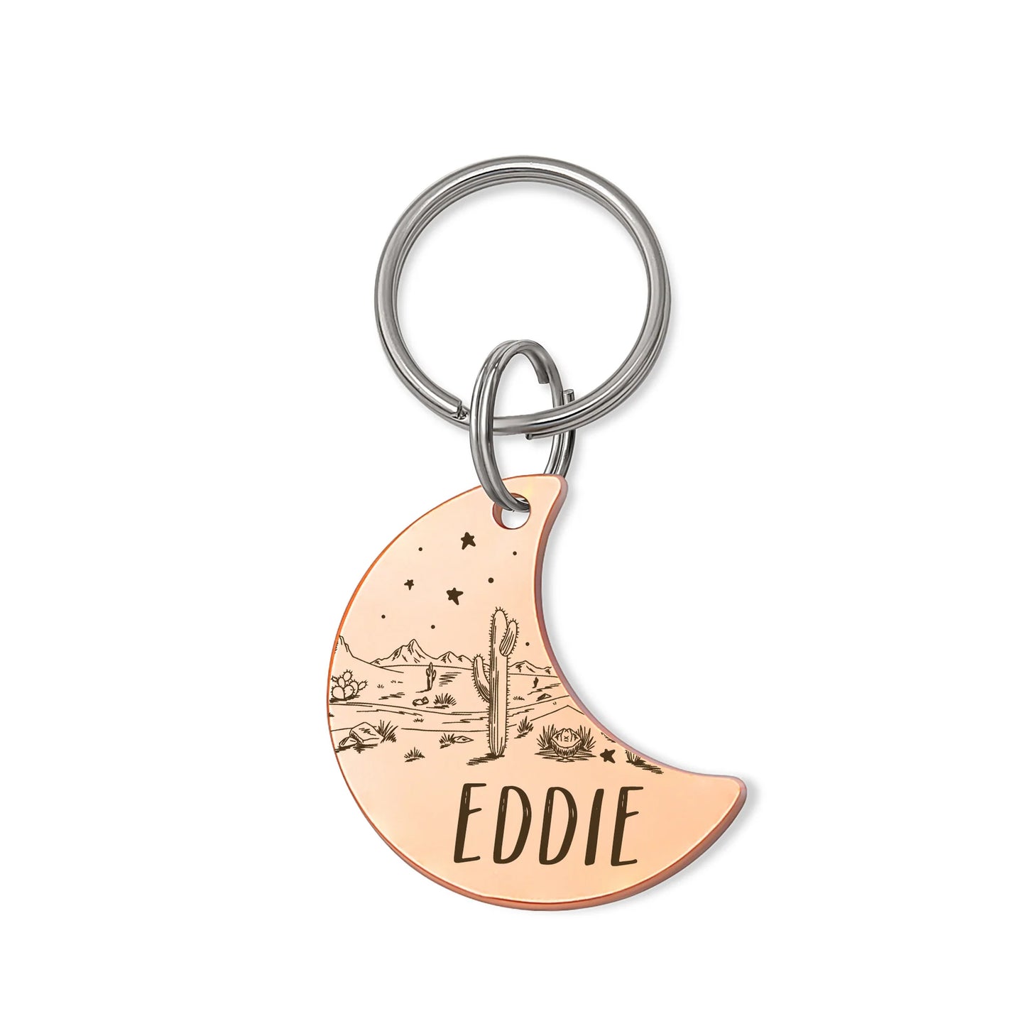 Mountain Stars Moon Shaped Pet Tag