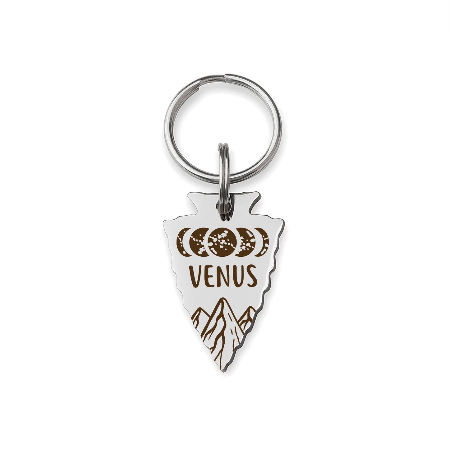 Moon Phases Arrowhead Pet Tag