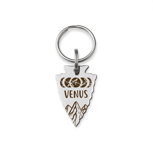 Moon Phases Arrowhead Pet Tag