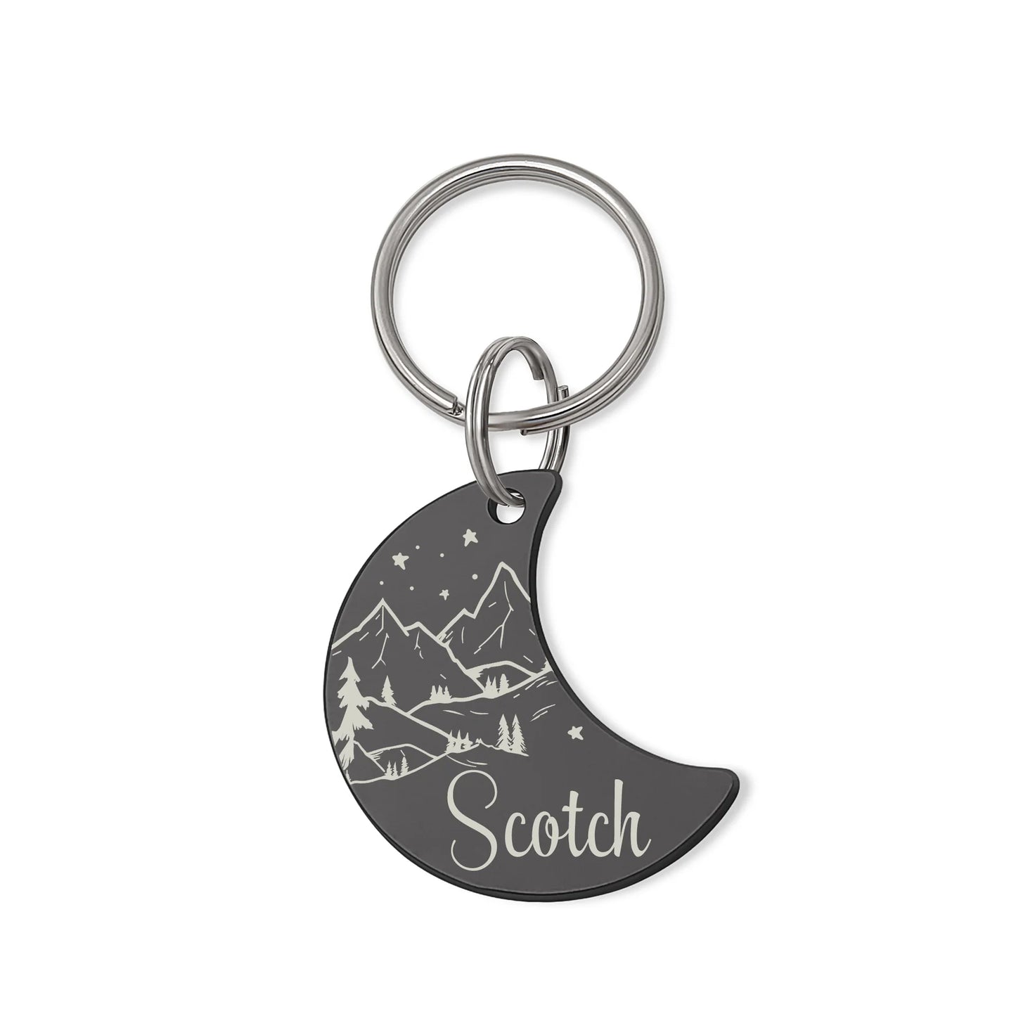 Mountain Peak Moon Pet ID Dog Tag