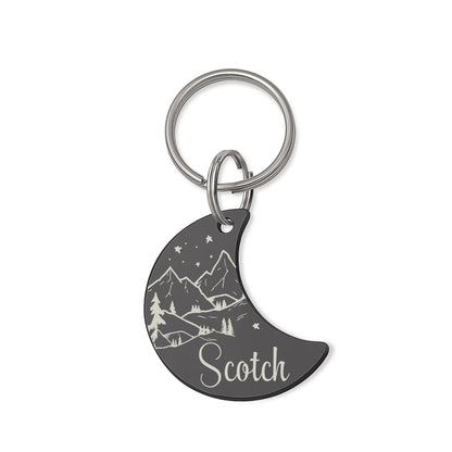 Mountain Peak Moon Pet ID Dog Tag