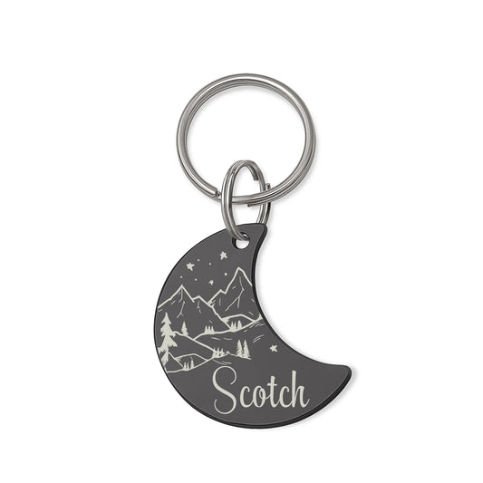 Mountain View Moon Pet ID Dog Tag